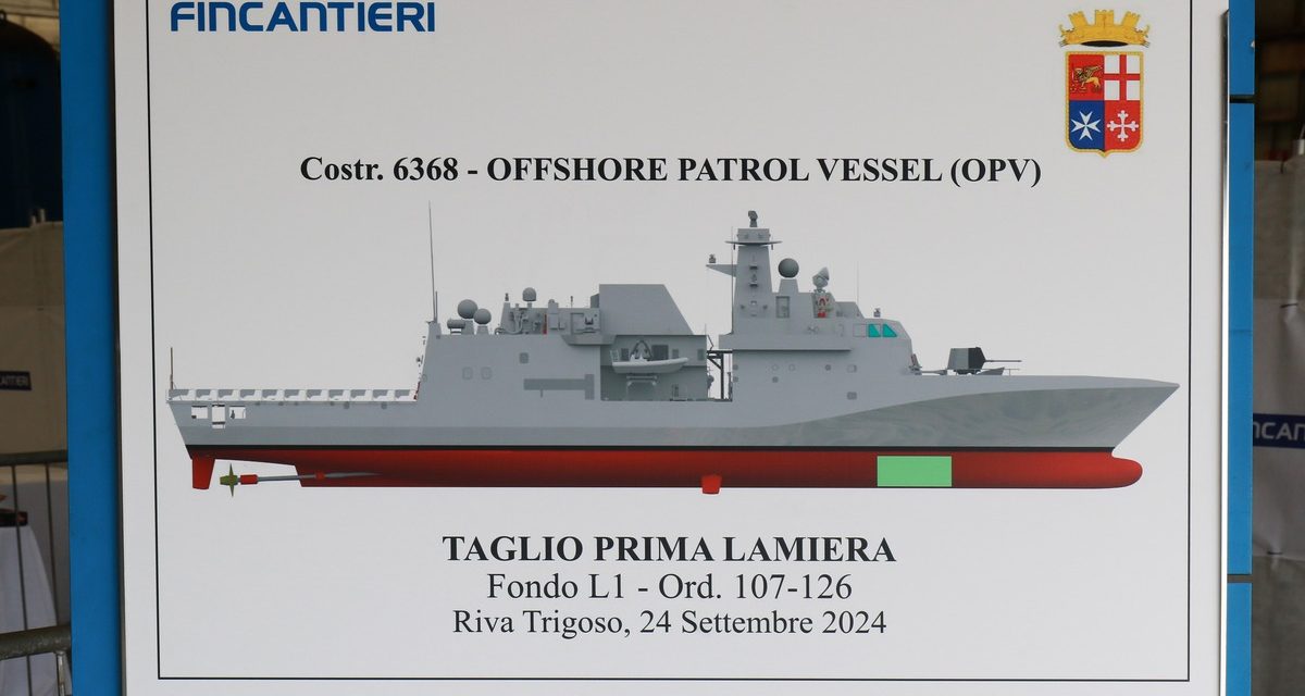 Fincantieri avvia lavori per primo pattugliatore offshore della Marina militare<h2 class='anw-subtitle'>Cerimonia oggi a Riva Trigoso (Genova) per il “taglio lamiera” dell'unità progettata in joint venture con Leonardo</h2>